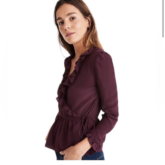 Madewell Blouse 100% Silk Wrap Blouse XXL - Picture 2 of 6